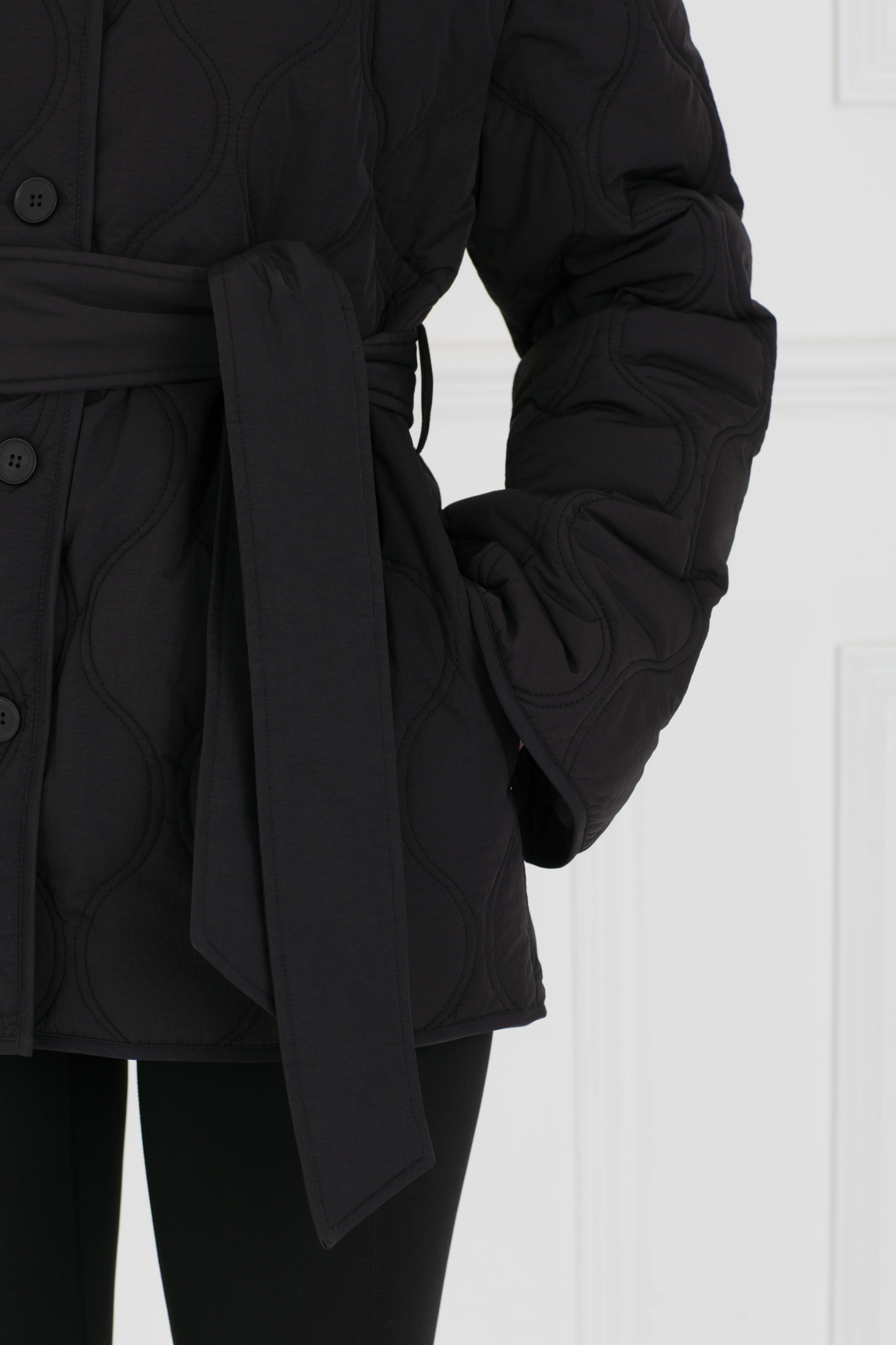 "The Nicola" - Quilted Gilet Jacket (Black) - Image 5